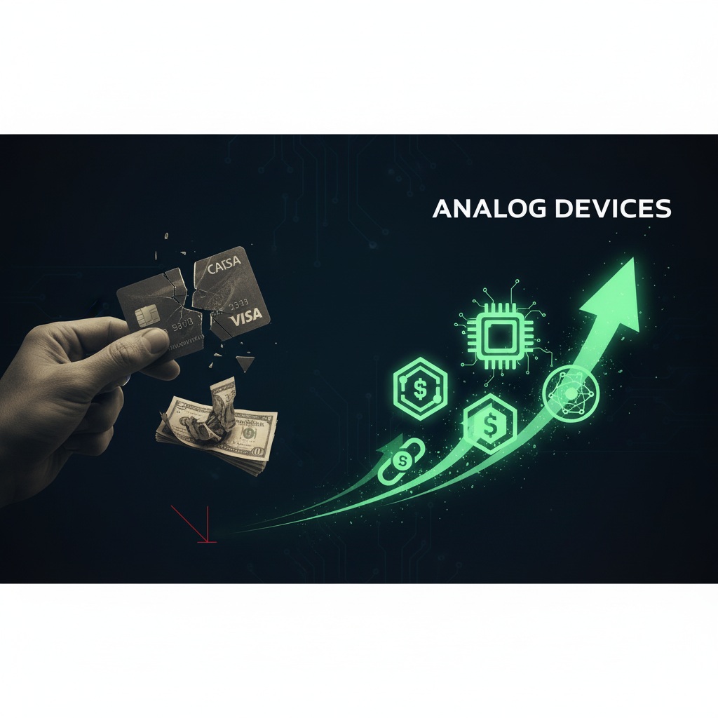 Visa und Analog Devices, symbolisch dargestellt.